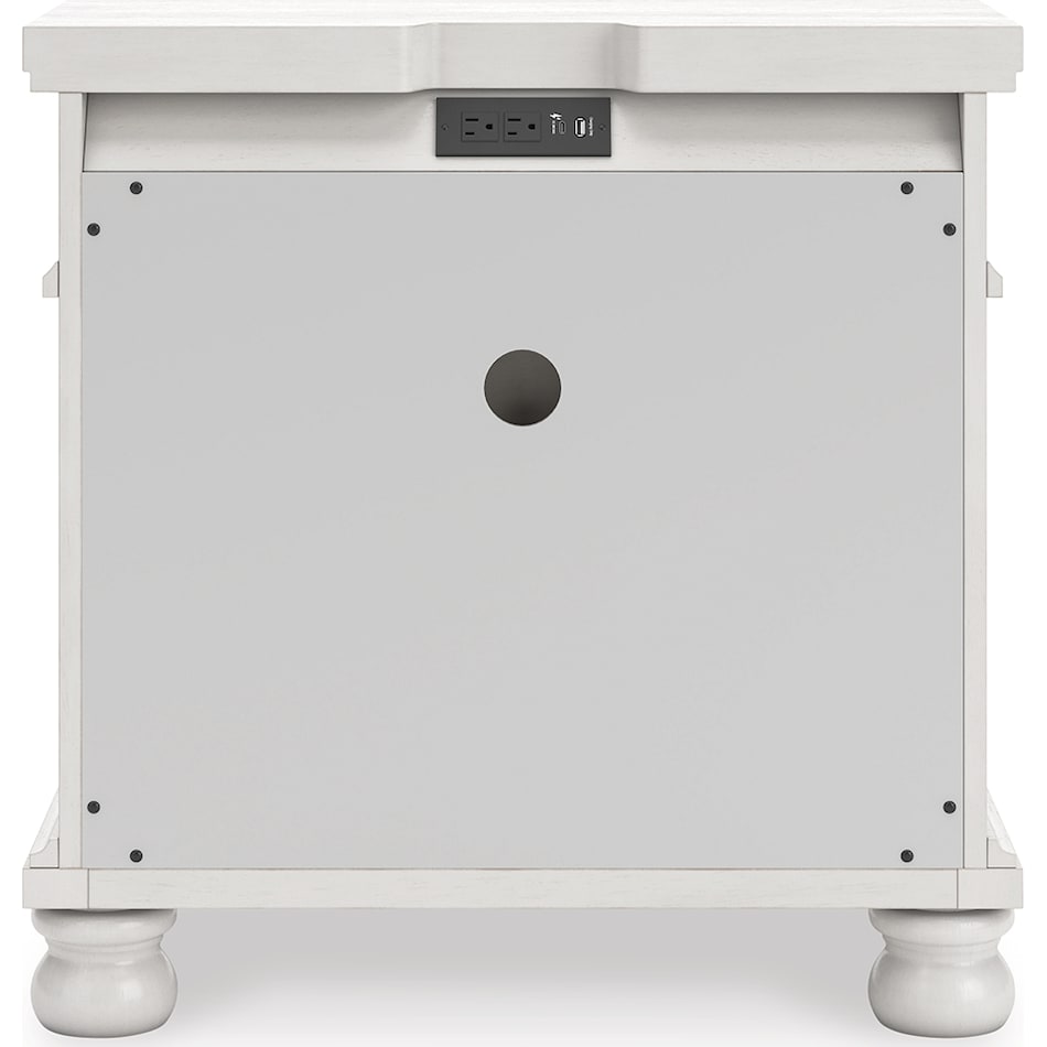 chadworth antique white nightstand   