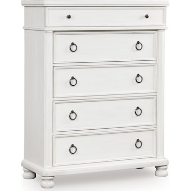 CHADWORTH ANTIQUE WHITE 5 DRAWER CHEST