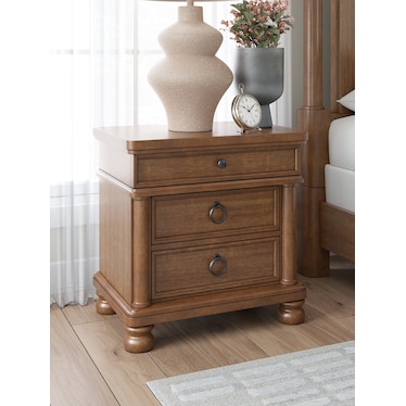 CHADWORTH BROWN 3-DRAWER NIGHTSTAND
