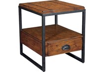 chagrin blvd brown metal end table   
