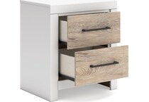 charbitt two tone white brown nightstand   