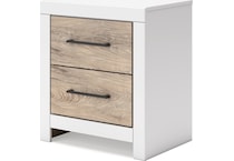 charbitt two tone white brown nightstand   
