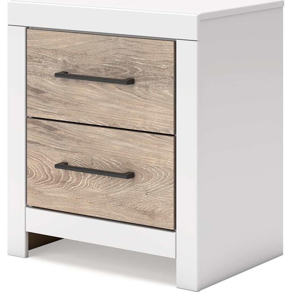 charbitt two tone white brown nightstand   