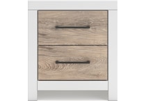 charbitt two tone white brown nightstand   