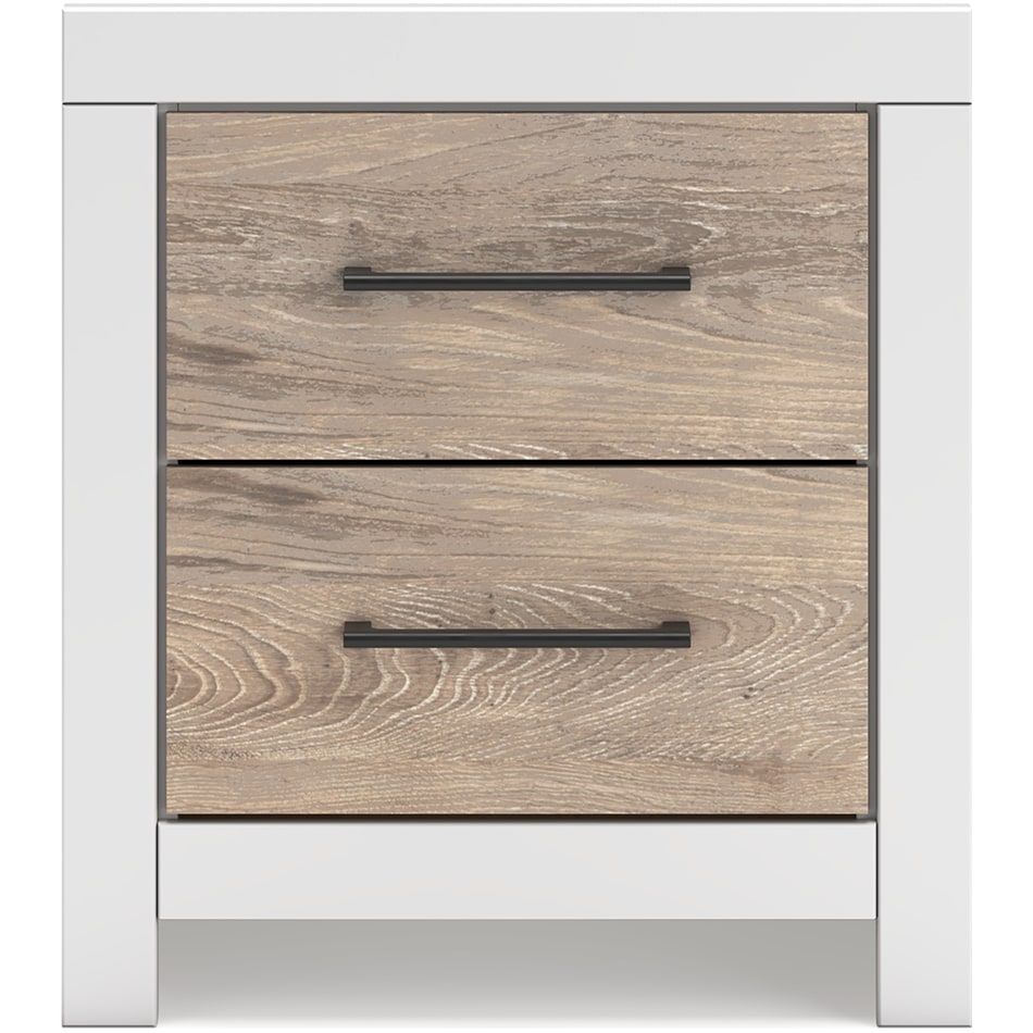 charbitt two tone white brown nightstand   