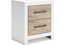 charbitt two tone white brown nightstand   