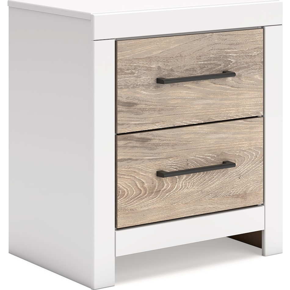 charbitt two tone white brown nightstand   