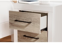 charbitt two tone white brown nightstand   