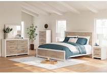 charbitt two tone white brown nightstand   