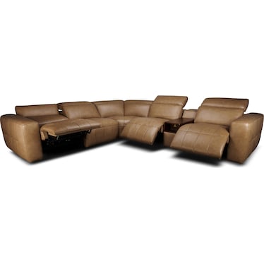 CHELSEY 6-PC LEATHER POWER SECTIONAL