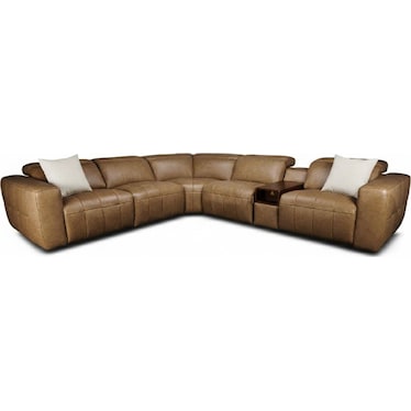 CHELSEY 6-PC LEATHER POWER SECTIONAL