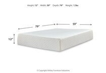 chime inch memory foam dimension schematic   