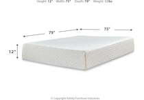 chime inch memory foam dimension schematic   