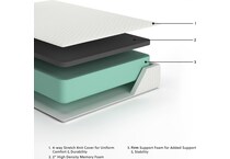 chime inch memory foam white mattress queen   