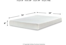 chime inch memory foam dimension schematic   