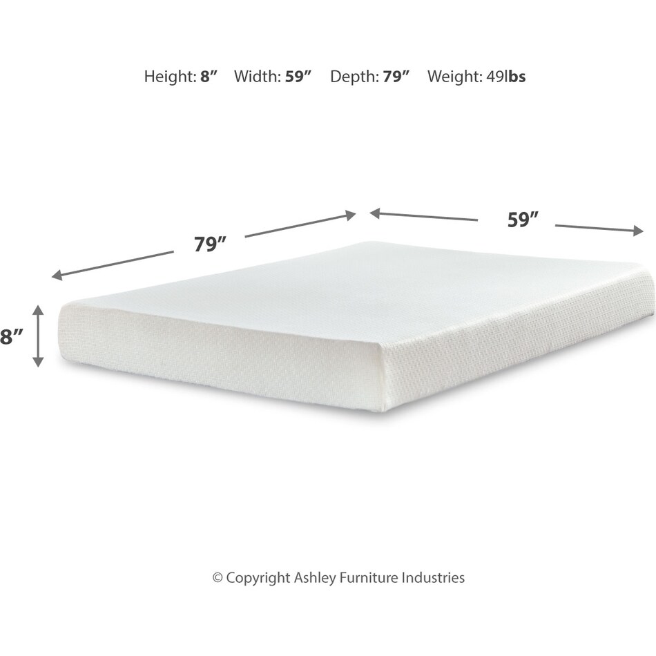 chime inch memory foam dimension schematic   