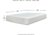 chimeinch memory foam dimension schematic   