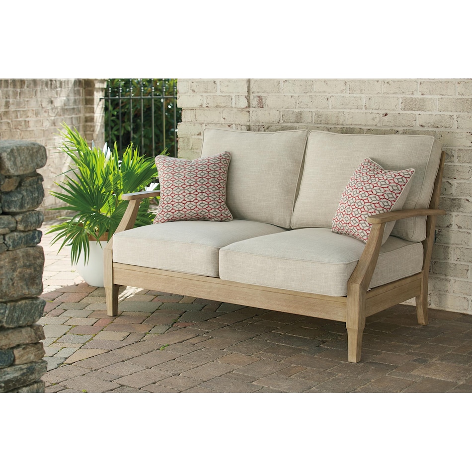 clare view beige loveseat   