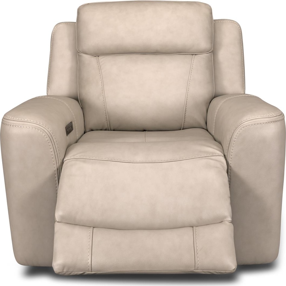 cocoa stone power leather recliner   