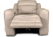 cocoa stone power leather recliner   