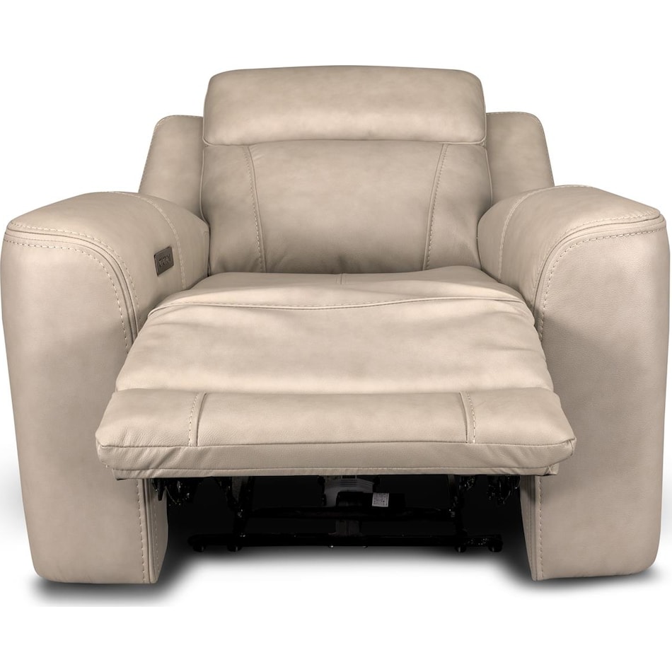 cocoa stone power leather recliner   