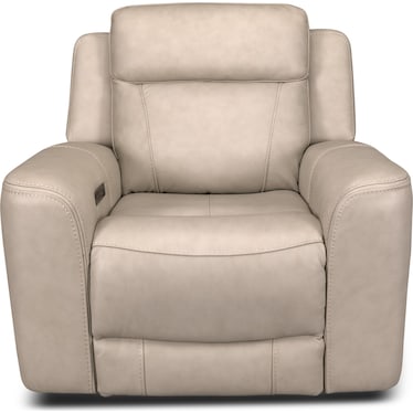 COCOA LEATHER POWER RECLINER