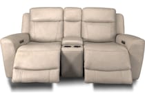cocoa stone power leather reclining console loveseat   