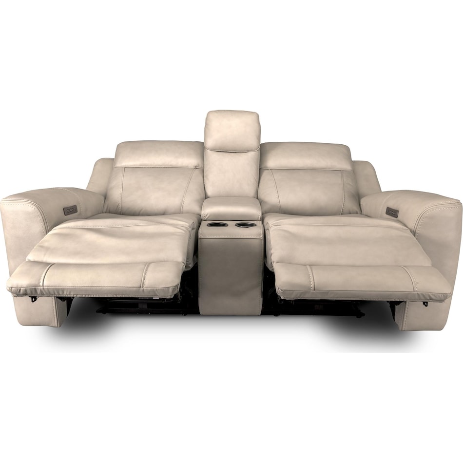 cocoa stone power leather reclining console loveseat   
