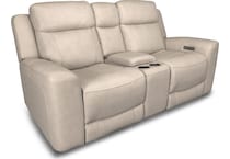 cocoa stone power leather reclining console loveseat   