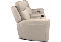 cocoa stone power leather reclining console loveseat   