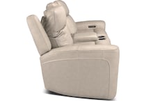 cocoa stone power leather reclining console loveseat   