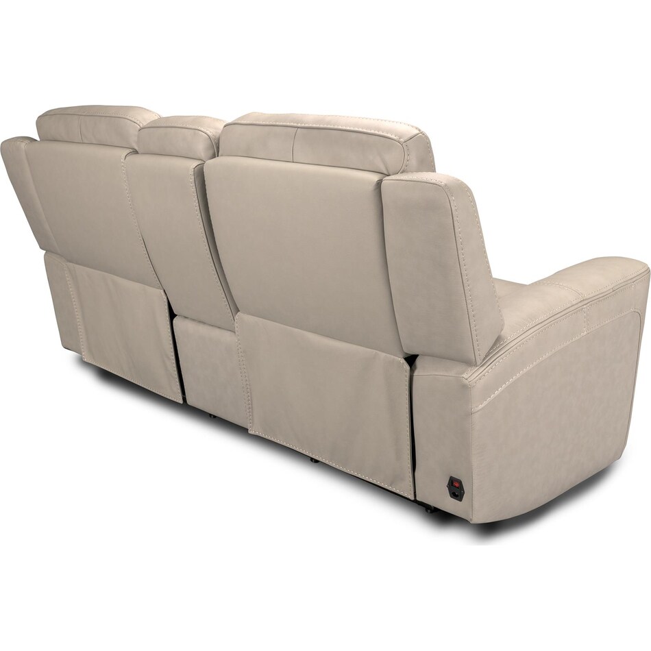 cocoa stone power leather reclining console loveseat   