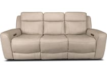 cocoa stone power leather reclining sofa   