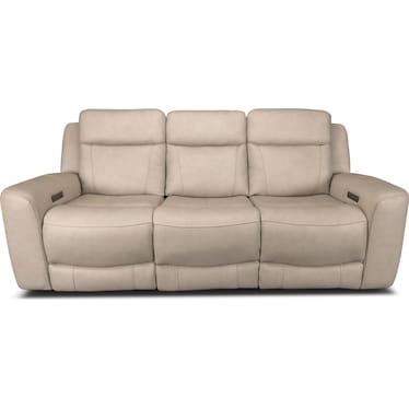 COCOA LEATHER POWER RECLINING SOFA