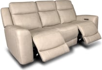 cocoa stone power leather reclining sofa   