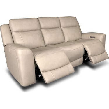 COCOA LEATHER POWER RECLINING SOFA