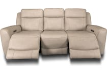 cocoa stone power leather reclining sofa   