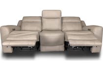 cocoa stone power leather reclining sofa   