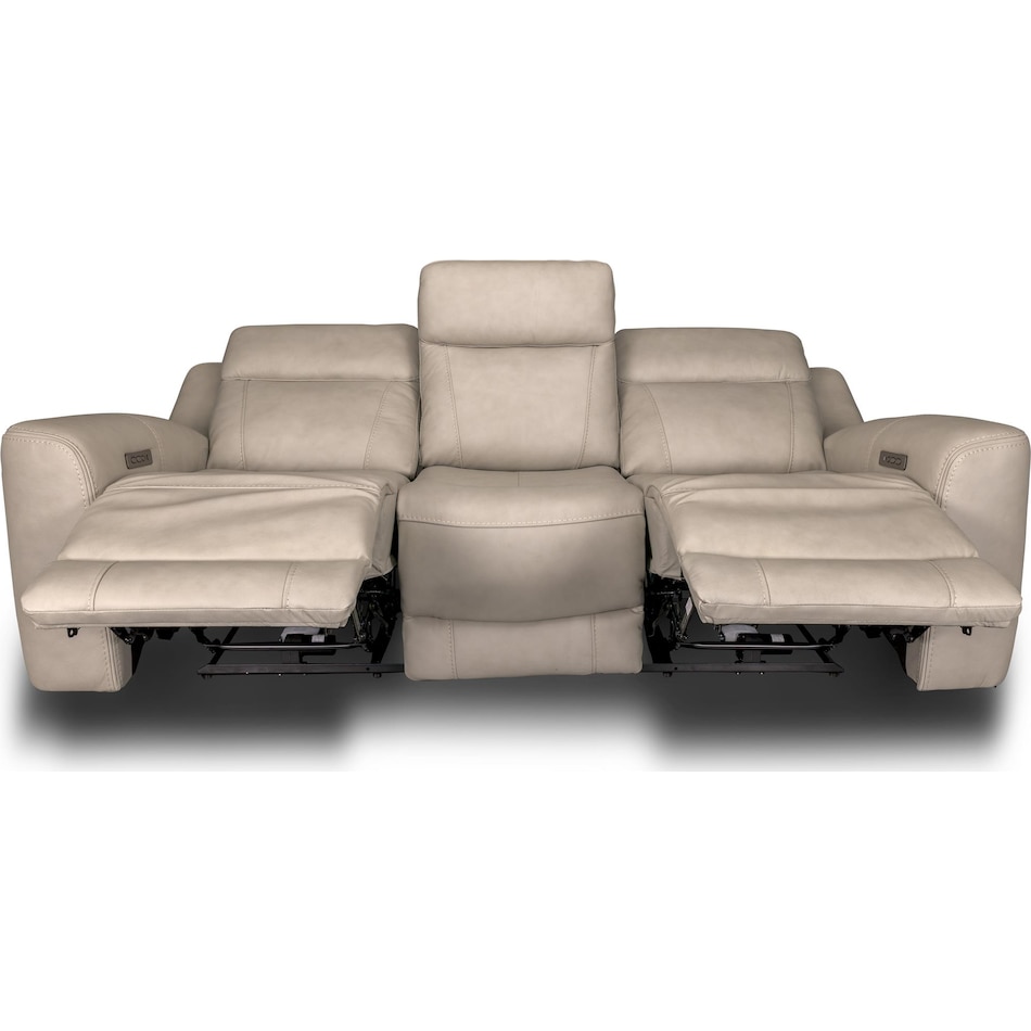 cocoa stone power leather reclining sofa   