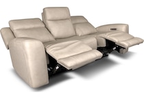 cocoa stone power leather reclining sofa   