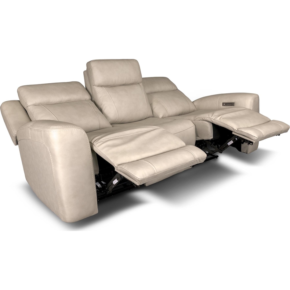 cocoa stone power leather reclining sofa   