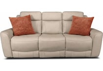 cocoa stone power leather reclining sofa   