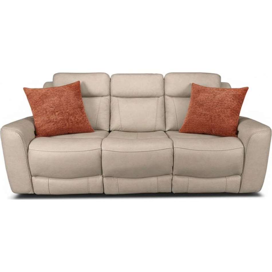 cocoa stone power leather reclining sofa   