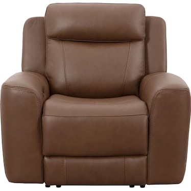 COCOA LEATHER POWER RECLINER