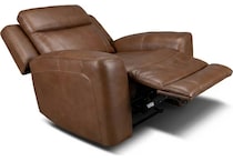 cocoa umber power leather recliner   