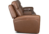 cocoa umber power leather reclining console loveseat   