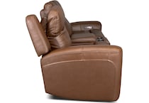 cocoa umber power leather reclining console loveseat   