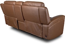 cocoa umber power leather reclining console loveseat   