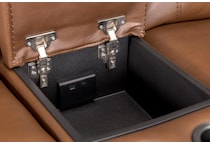 cocoa umber power leather reclining console loveseat   
