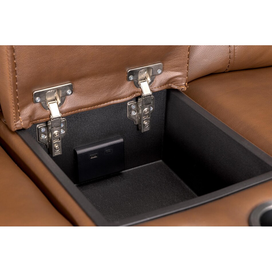 cocoa umber power leather reclining console loveseat   